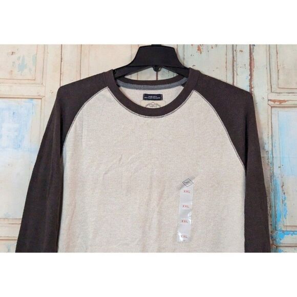 St. John's Bay Mens Size XXL Oatmeal Brown Long Sleeve Crew Neck T-Shirt - Picture 5 of 9